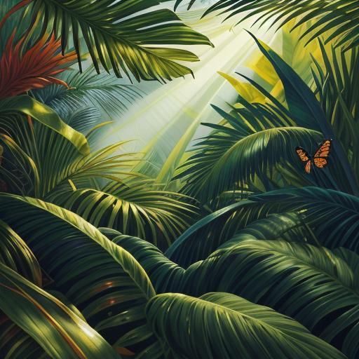 Tropical Insects in Monsoon Forest: Surrealist Art