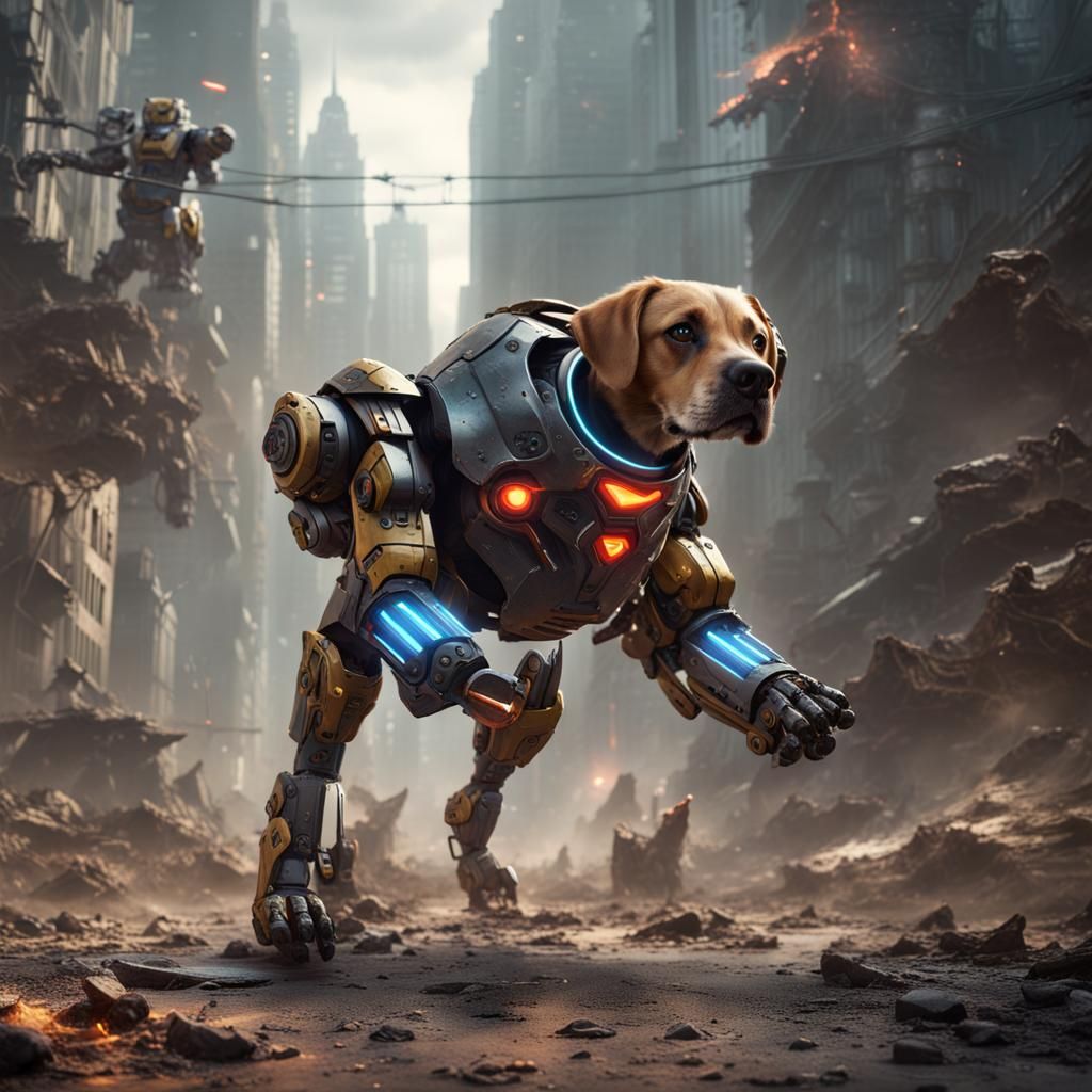 Robot Dog Creates Superheroes: Fantasy Concept Art