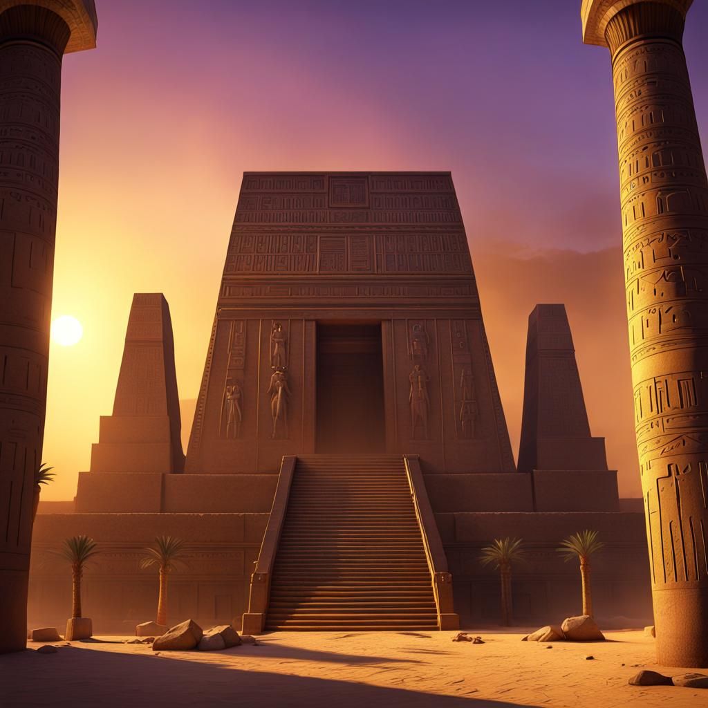 Temple of Ra in Ancient Egypt, Digital Art