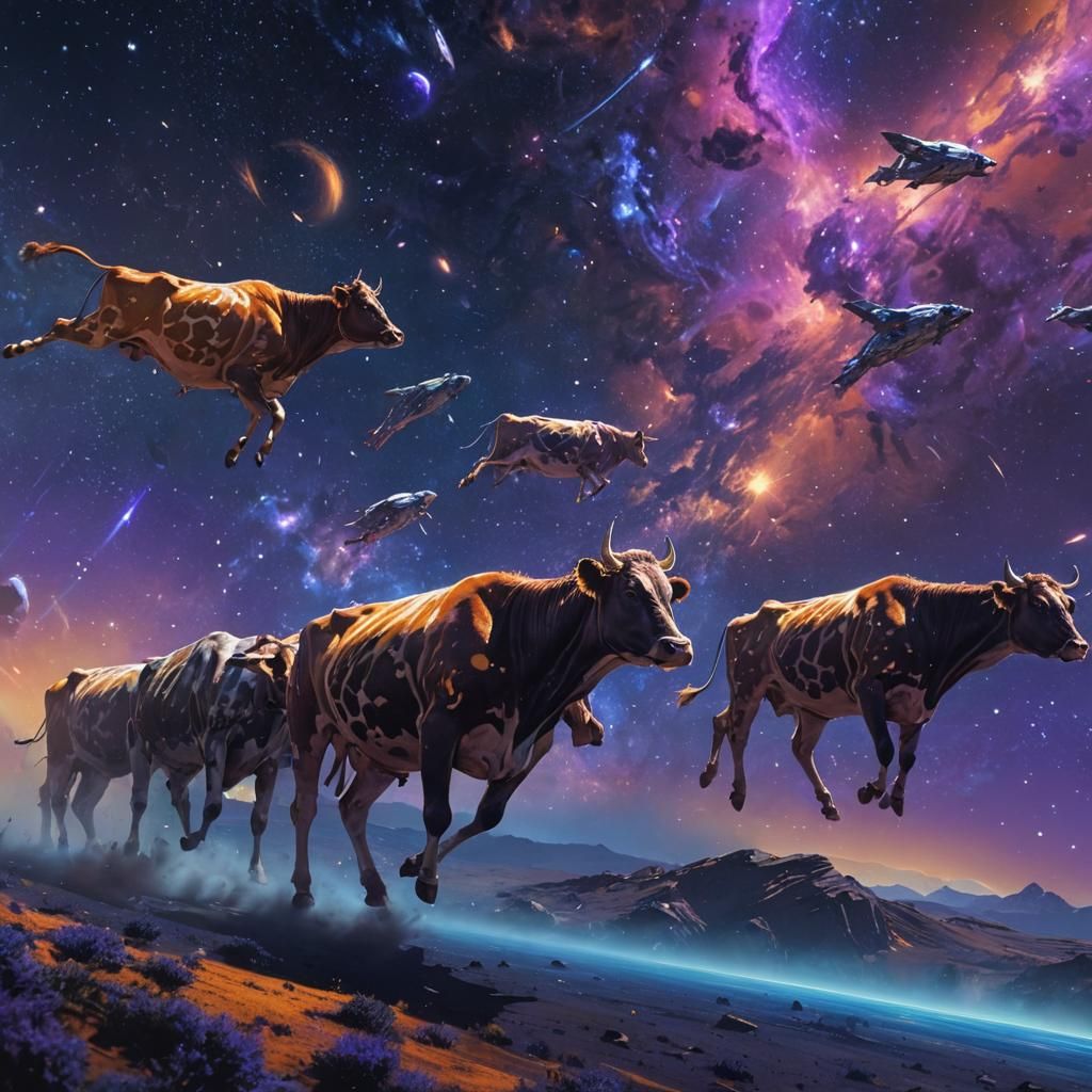 Cows in Space: Fantastical Concept Art