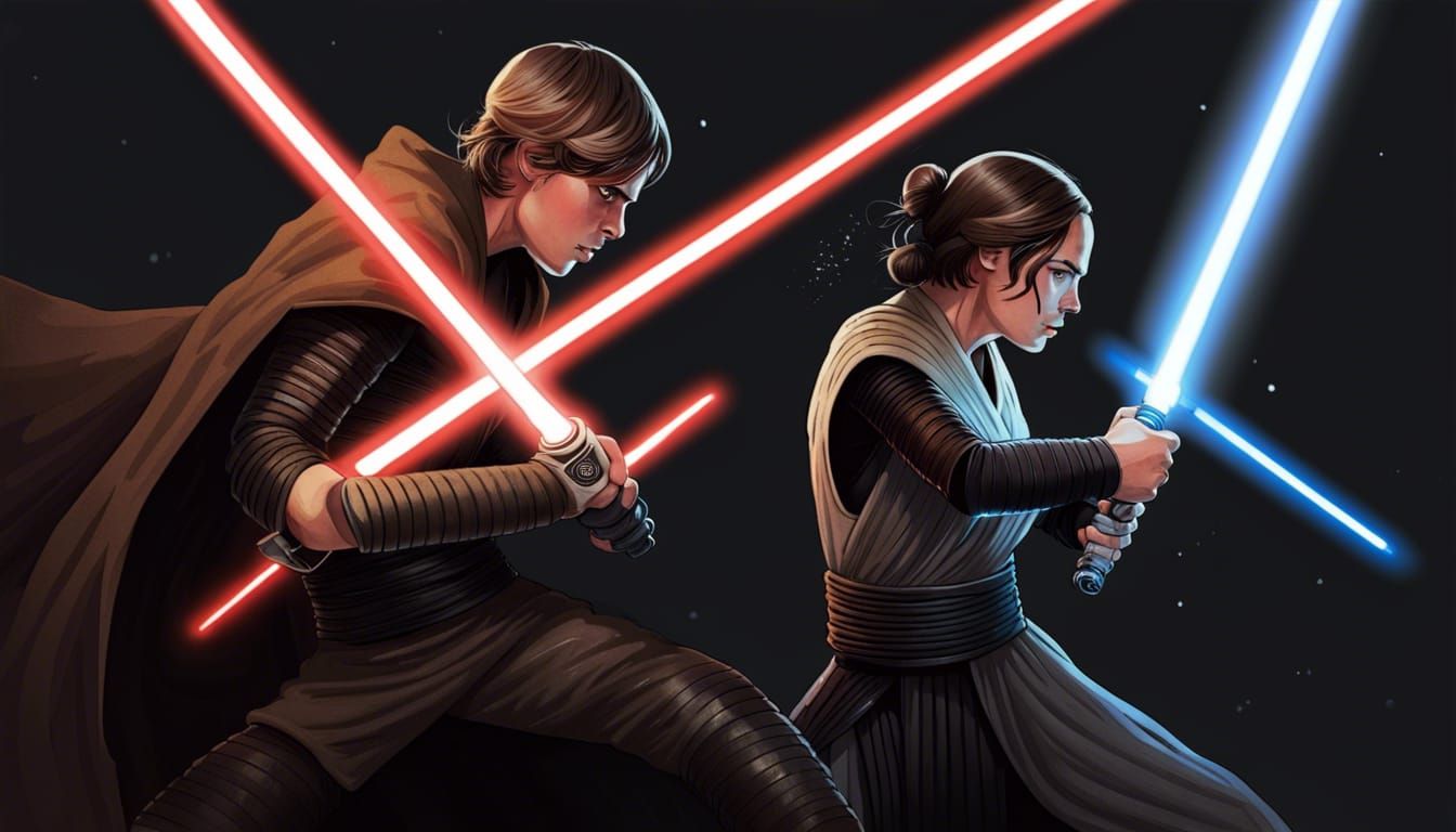 Dark Rey Confronts Luke Skywalker