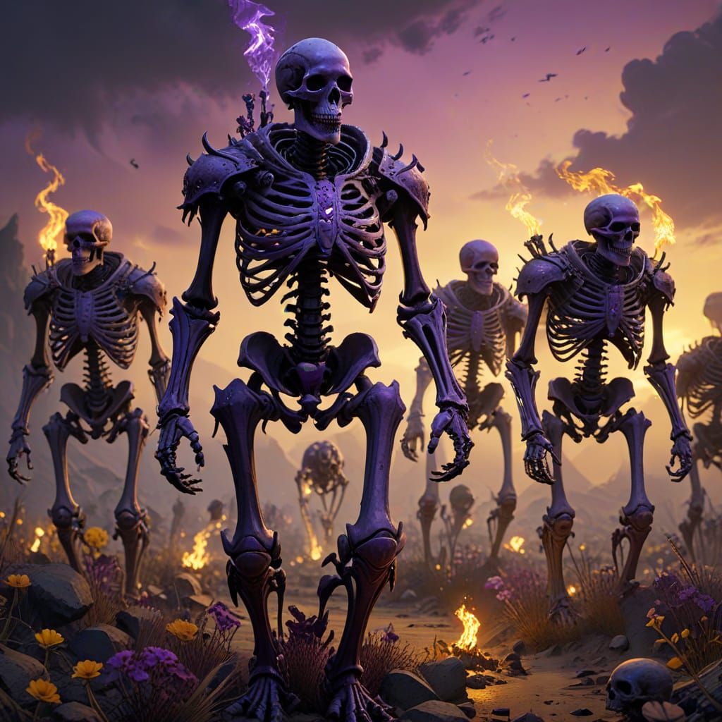 Dark Fantasy Skeleton Army Marches into Eternity