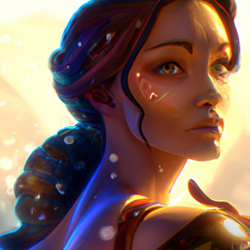 Beautiful Woman, Hyperdetailed Portrait in Digital Art Style