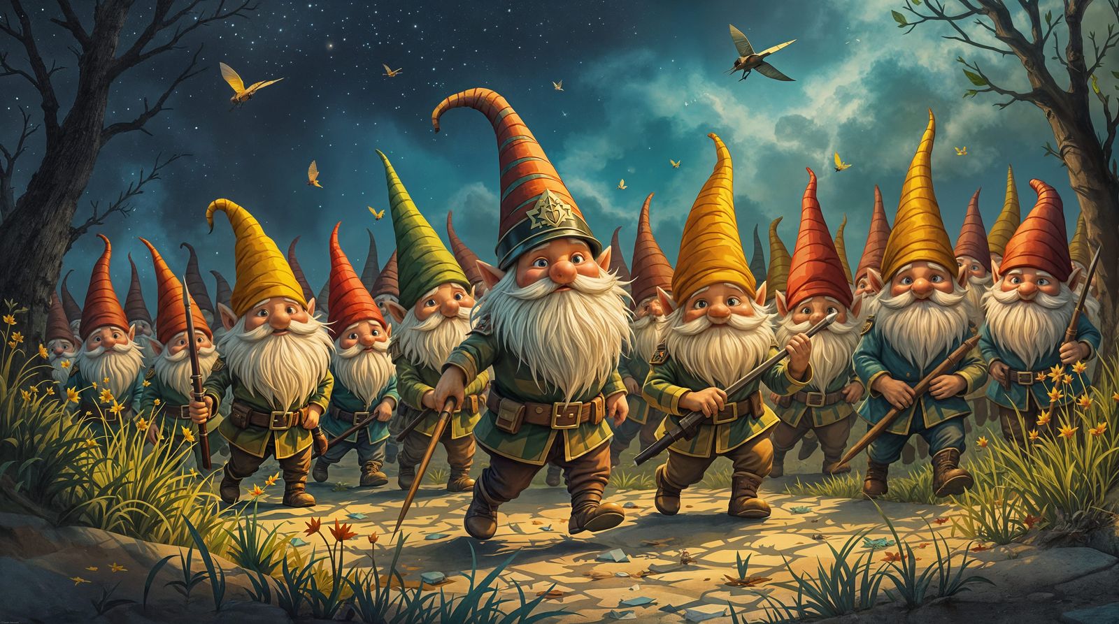 Surreal Gnome Army Marches to War in Whimsical Fairytale Lan...