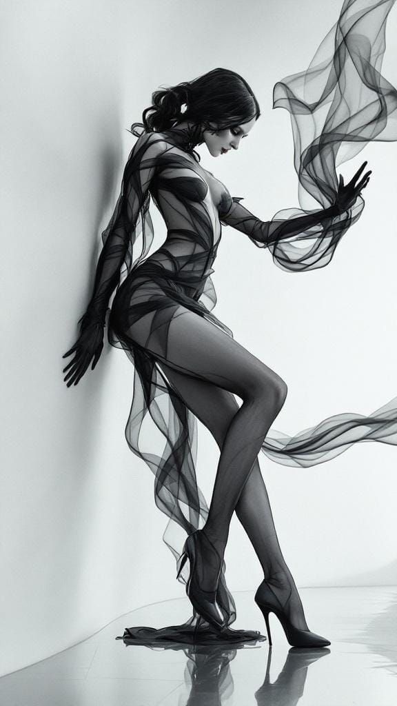 Spectral Dancer in Surrealist Fashion Monolith-Core Style