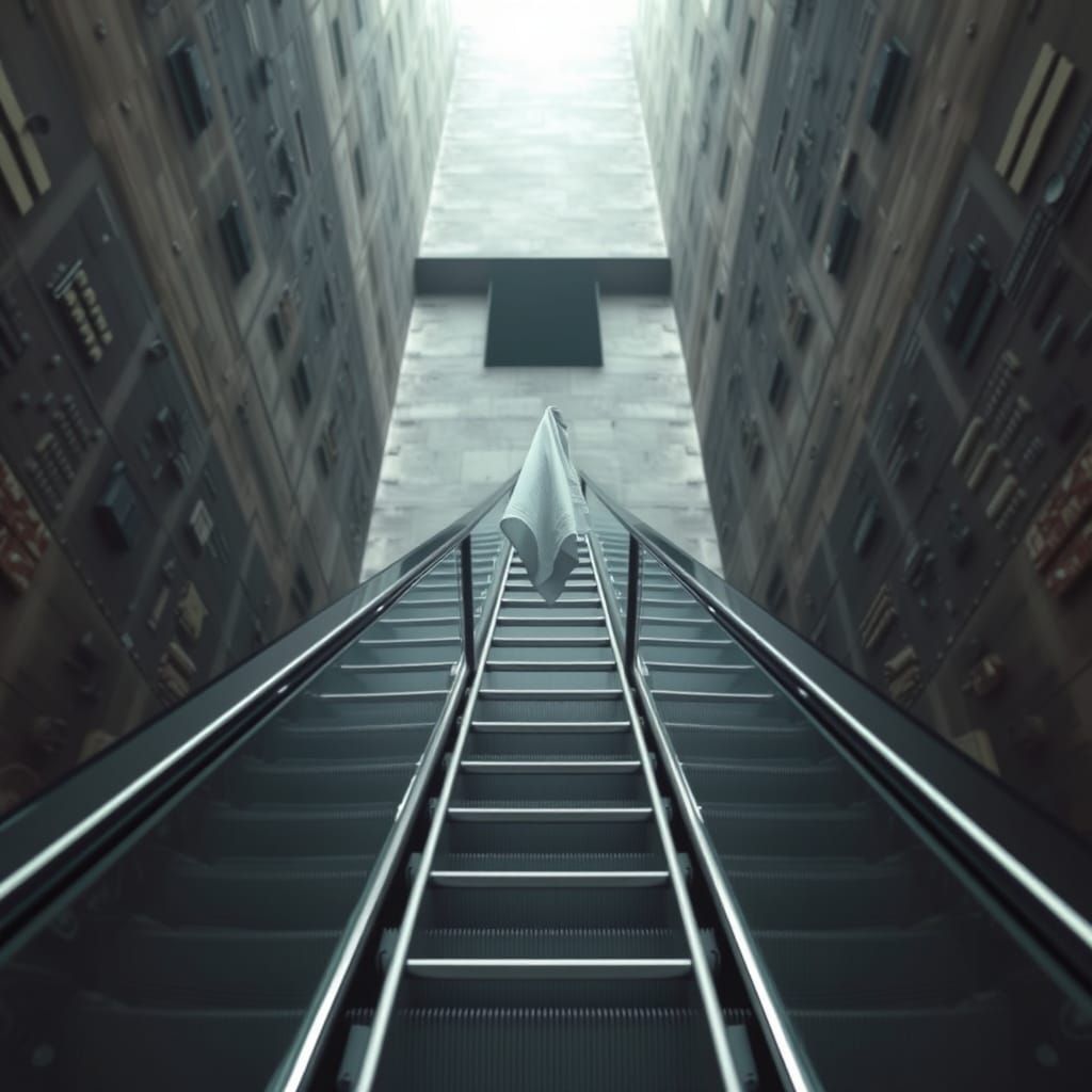 Ascending Dreamscape in Neon Haze