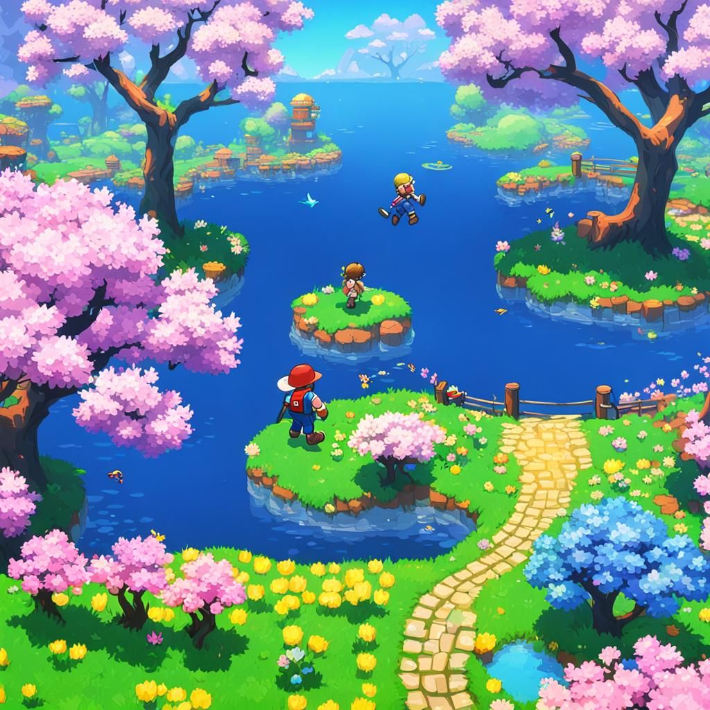 Vibrant Spring Video Game World Environment