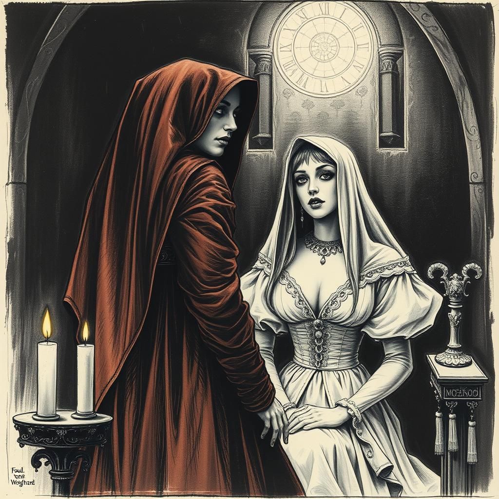 Grimdark Intaglio Portrait of a Horrific Bridesmaid