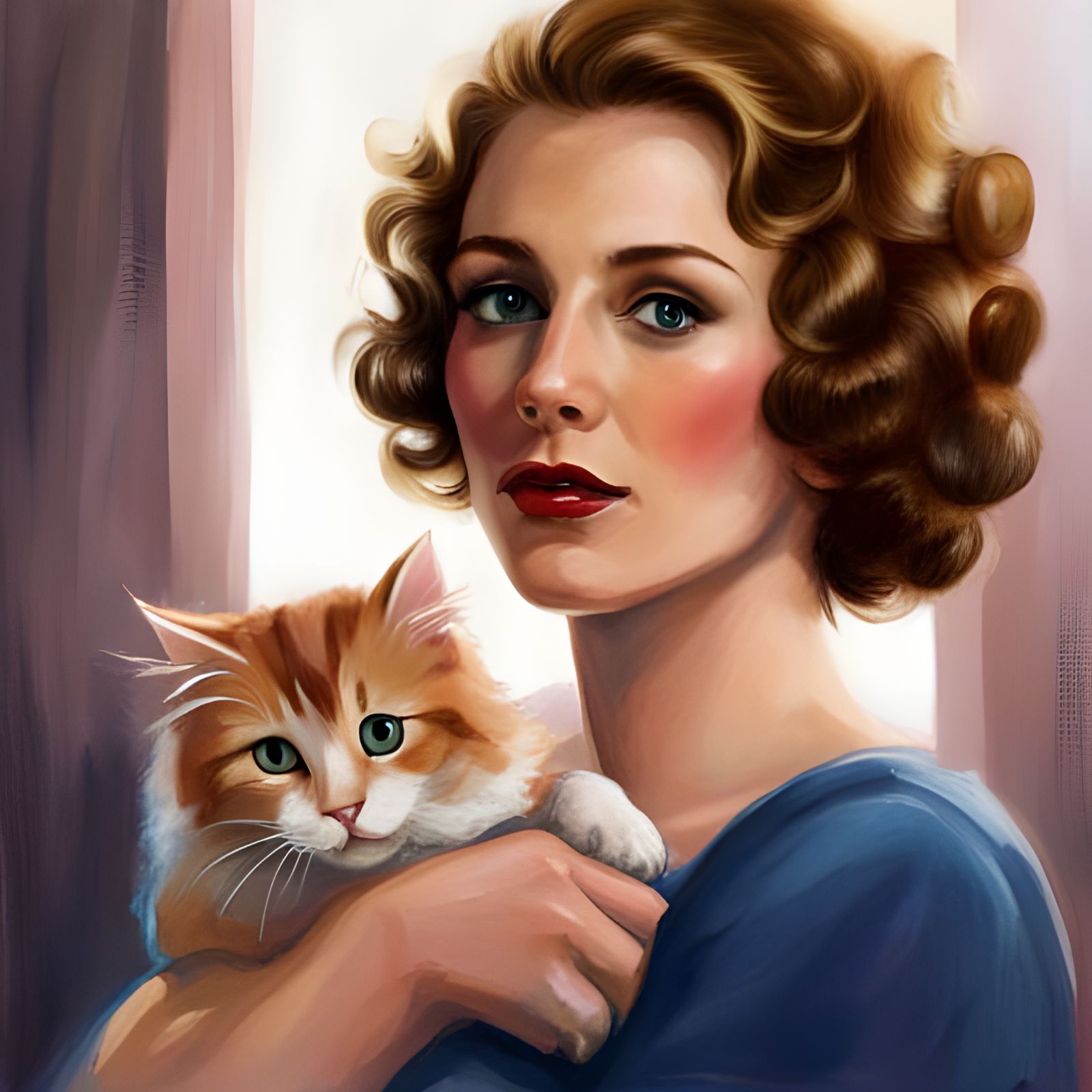 AI Generated Image of a Cat Lady