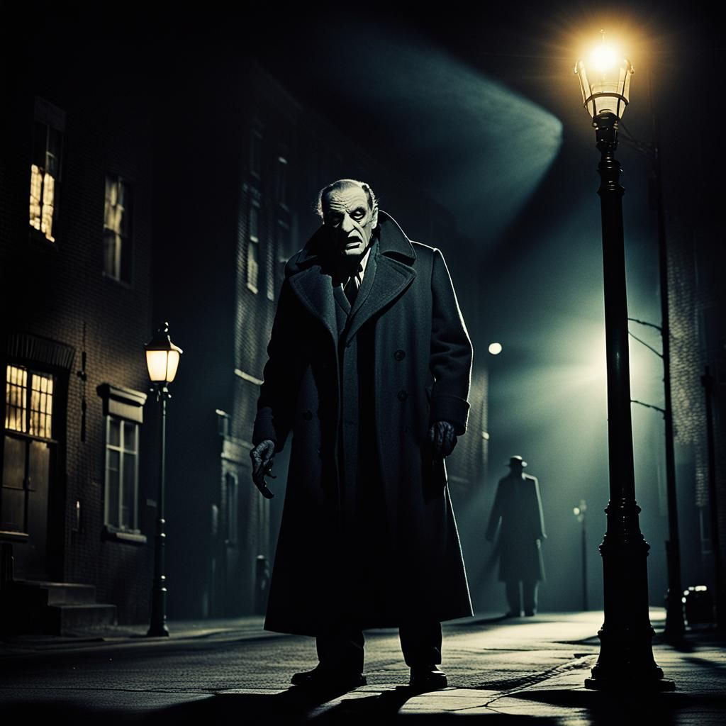 Terrifying Monster in Film Noir Style