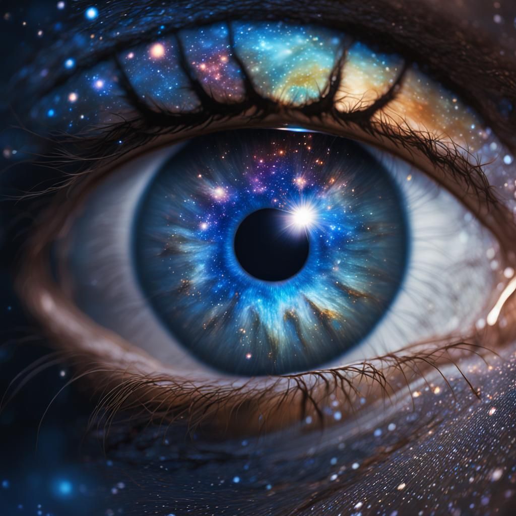 Nebula Reflection in Fantasy Portrait