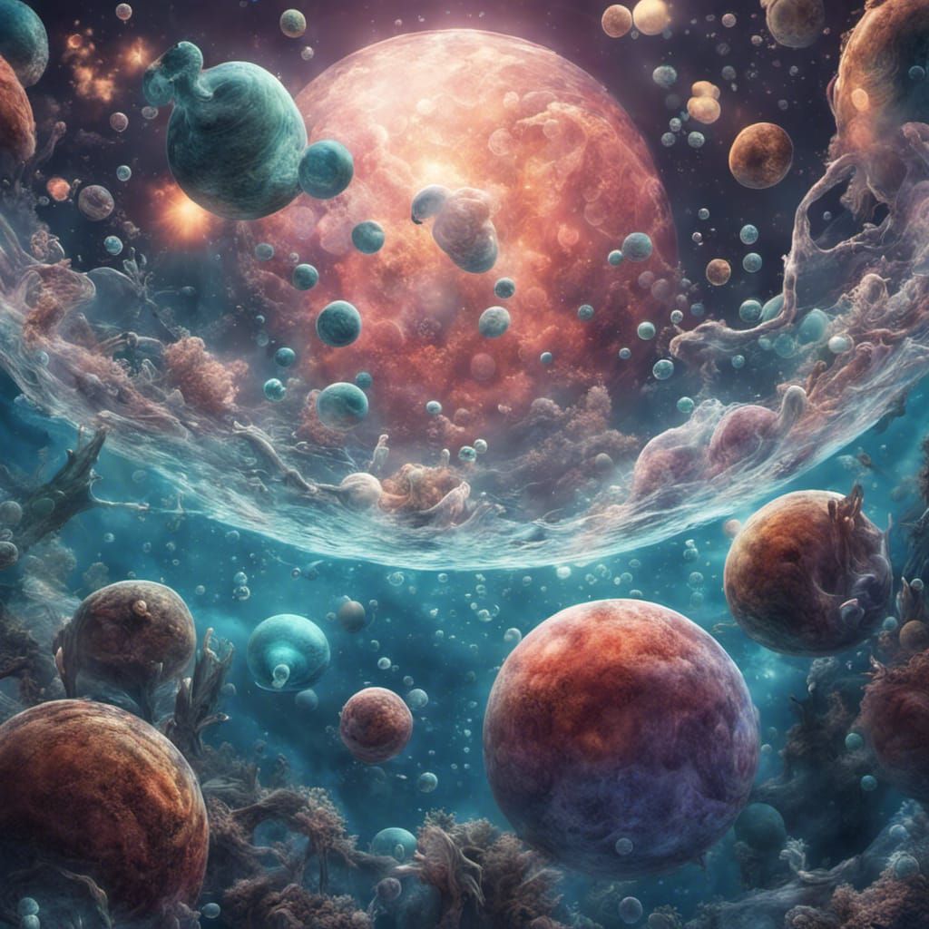 Planets and Galaxies in Underwater Bubbles