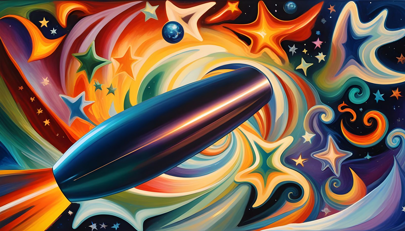 Cyberpunk Spacecraft Unleashes Cosmic Fury