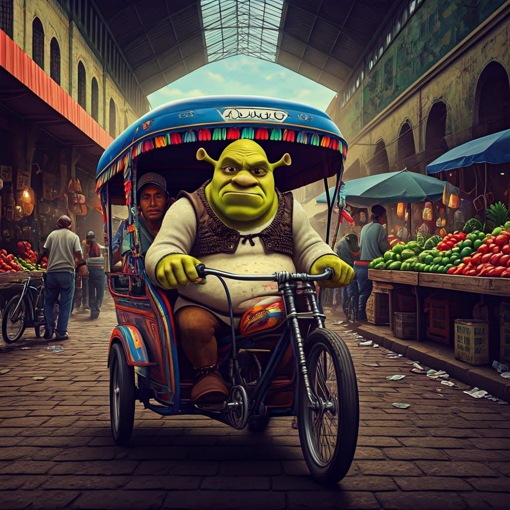 Shrek's Chaotic Taxi Ride Through Central Market
