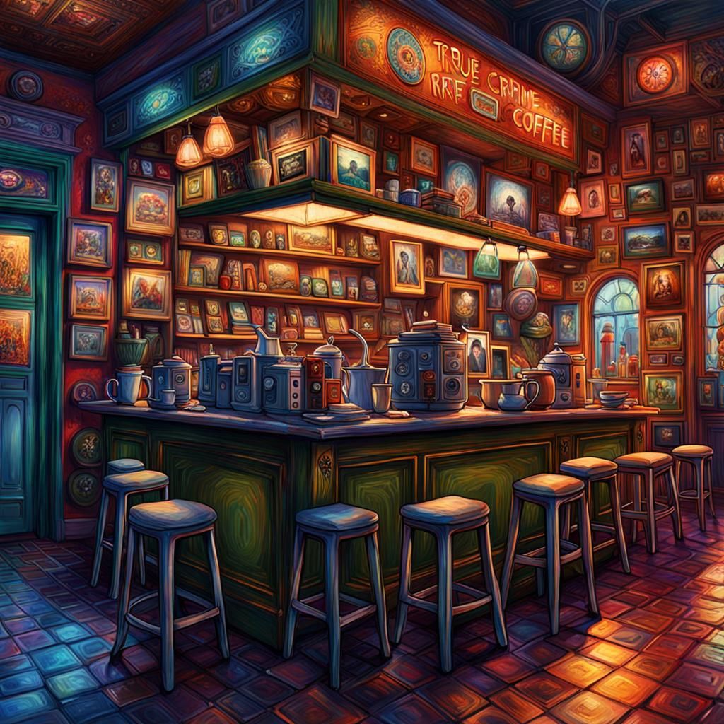 Raypunk Coffee Shop in Fauvist Style