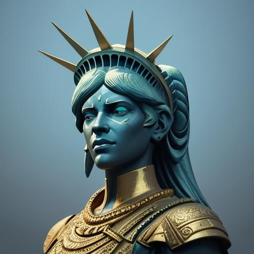 Statue of Liberty with Shades in Fantasy Art