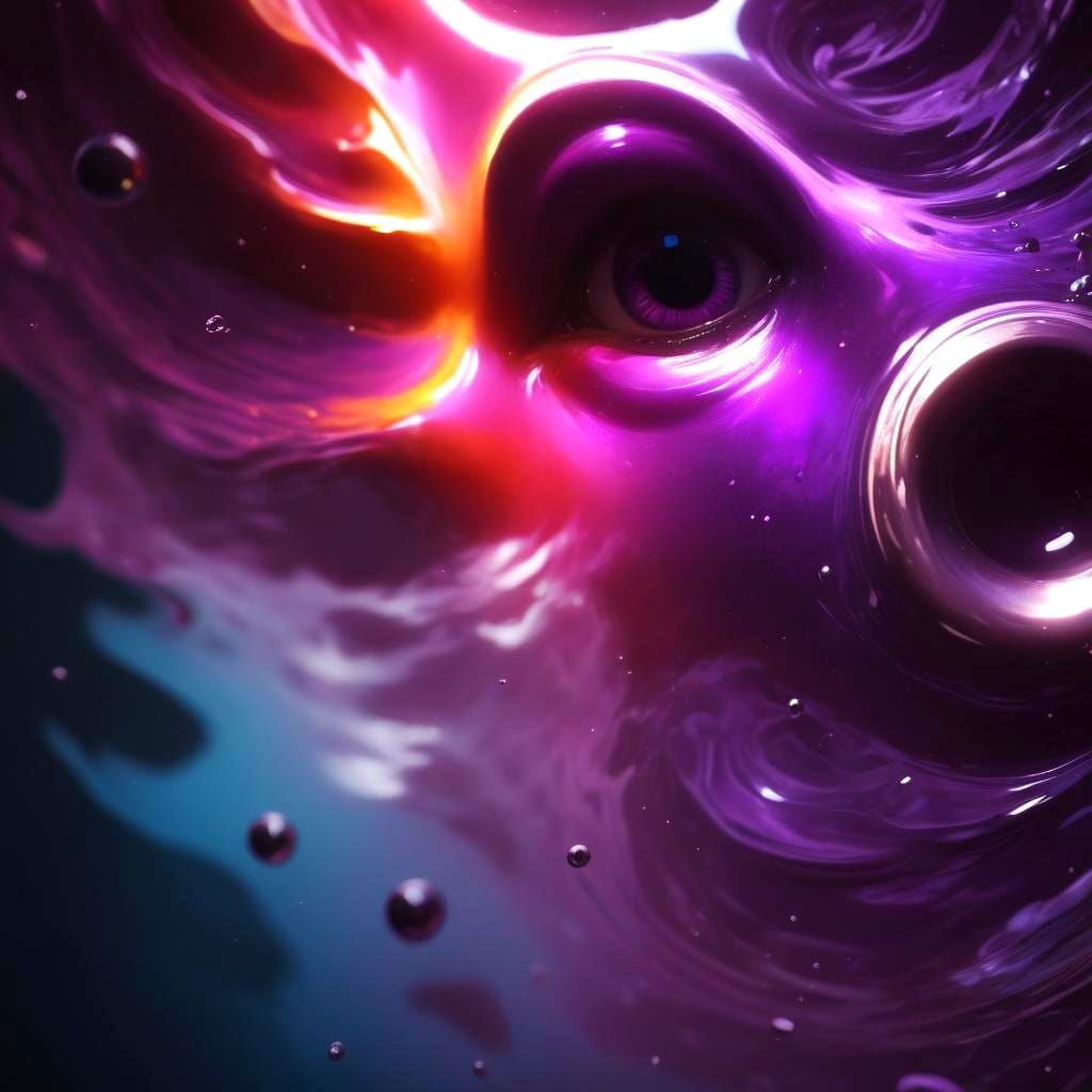 Hyperrealistic Cosmic Ripple in Purple Tint