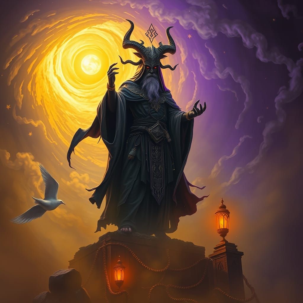 Mystical Priest in Art Nouveau Style