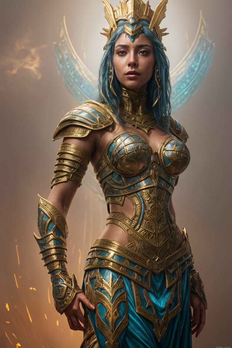 Warrior Queen Goddess of Atlantis Full Body Portrait