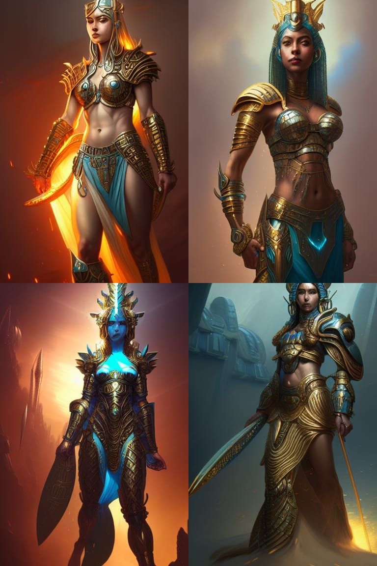 Armored Atlantis Queen: Hyperdetailed Concept Art Portrait
