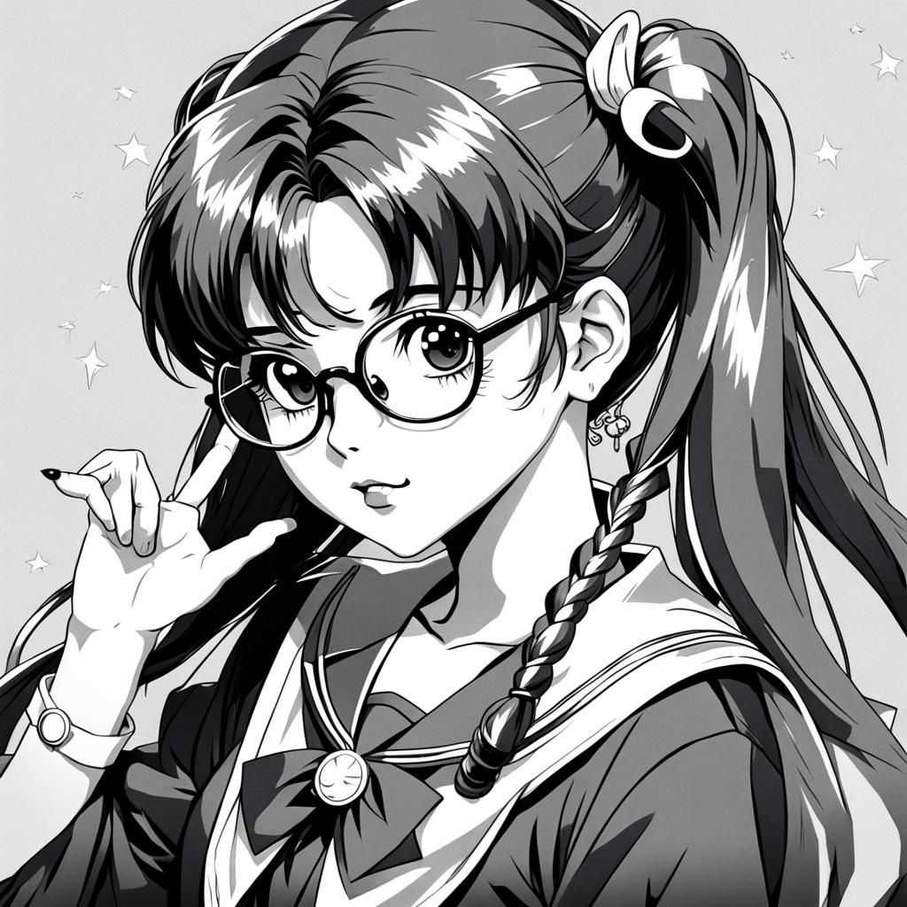 Sailor Moon Inspired 80s Anime Girl Portrait