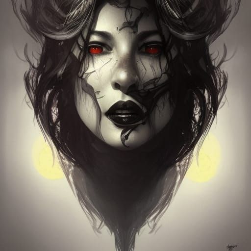 Gothic Werewolf in Shadow Noir Forest