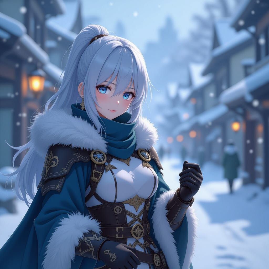 Snow and Steel: Anime-Inspired 3D Art