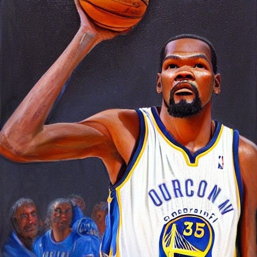 Kevin Durant Portrait in Oil Painting Style