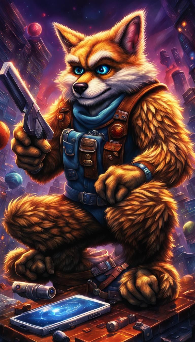 Furry Anthropomorphic Character in 90s Game Art Style