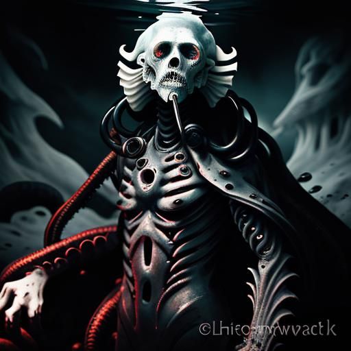 Lovecraftian Horror: Bloop Cryptid Devouring Scuba Diver