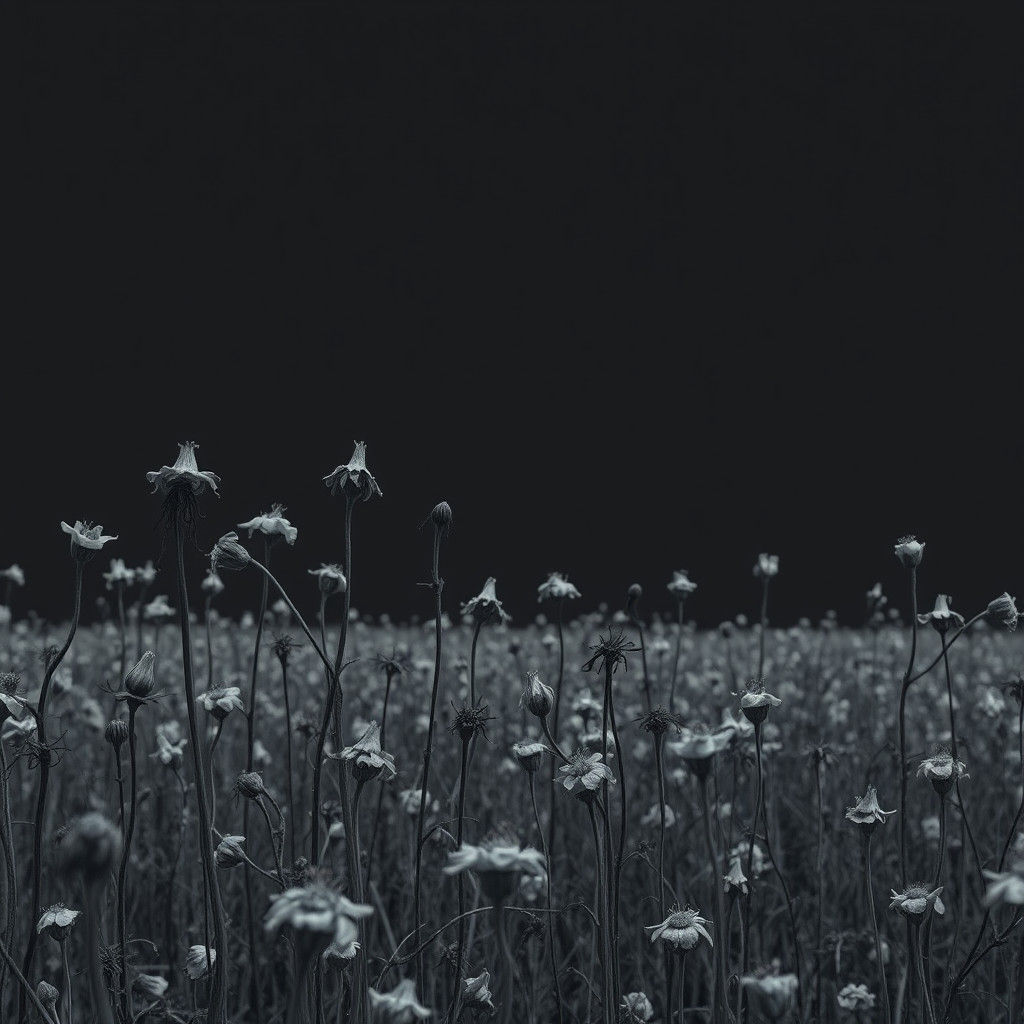 Desolate Field of Wilted Flowers: Matte Painting