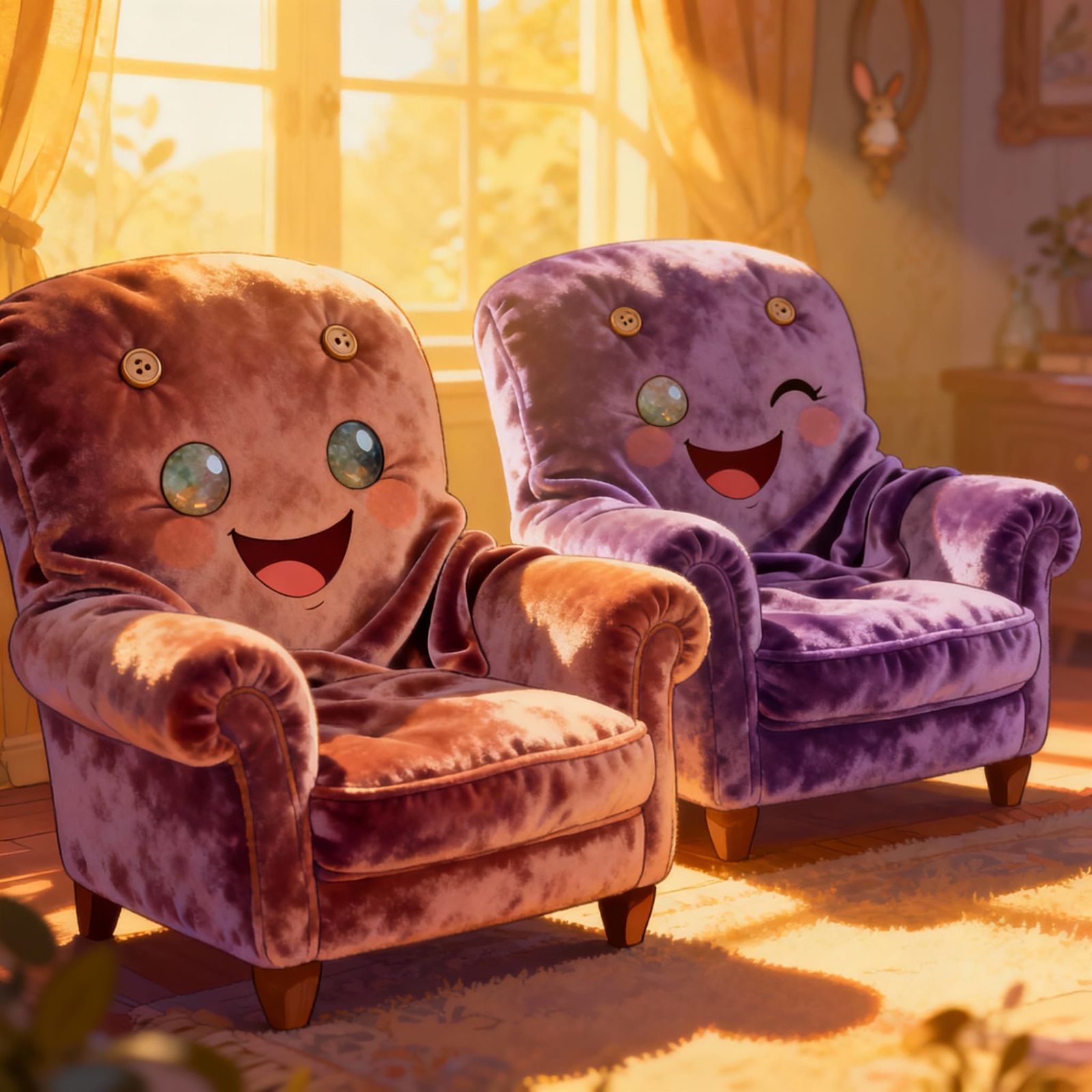Giggling Armchairs in Golden Morning Light