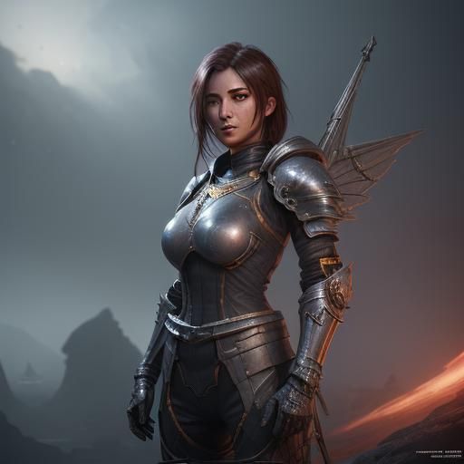 Fighter Pilot Knight in Detailed Matte Painting