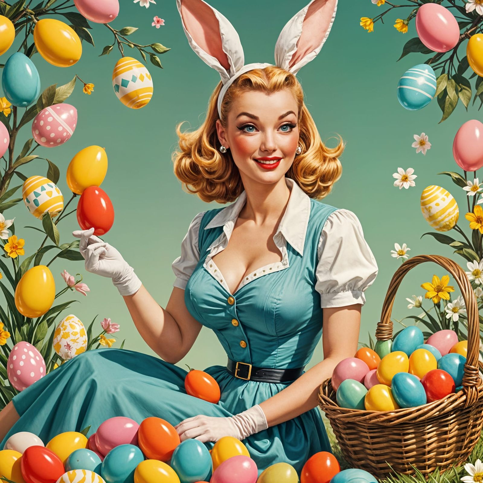 50s Pinup Easter Bunny