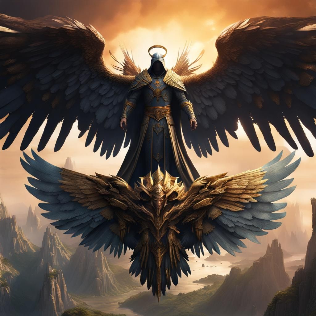 Seraphim Angel with Six Wings: Fantasy Concept Art