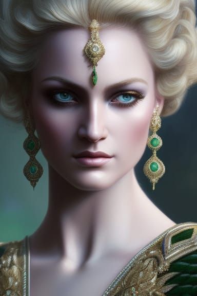 Princess Odette Rococo Portrait with Blonde Curls