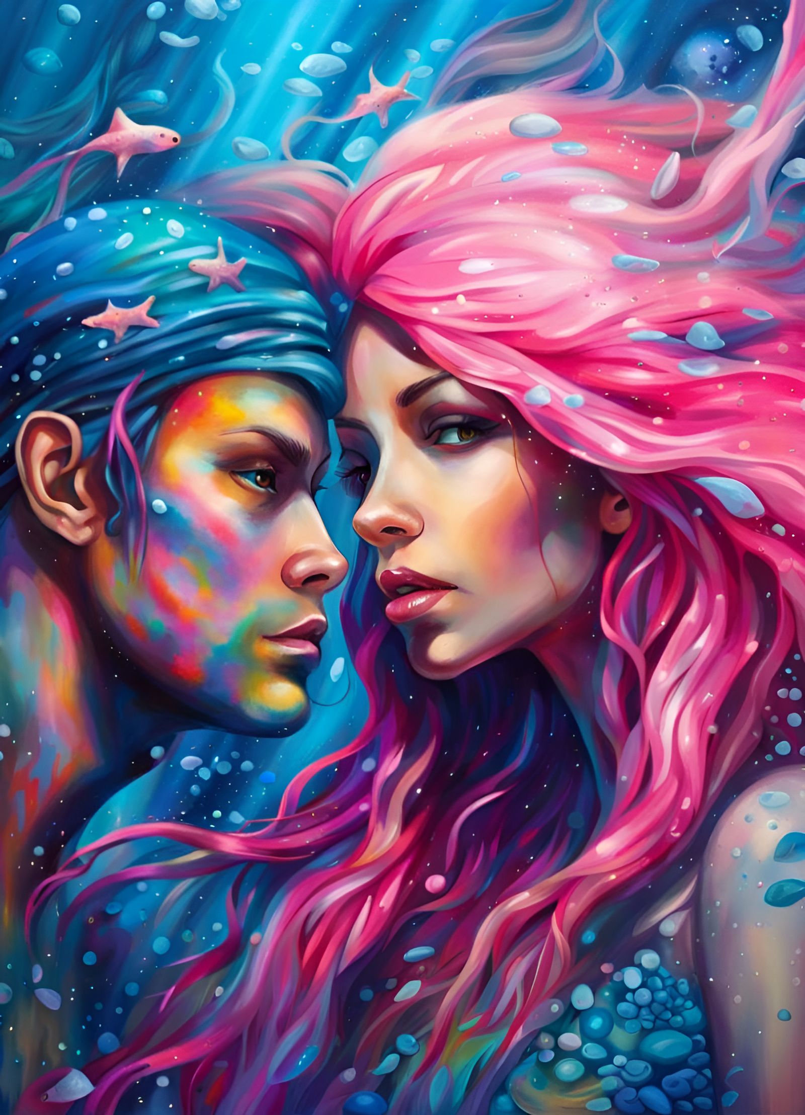 Mermaid and Triton couple