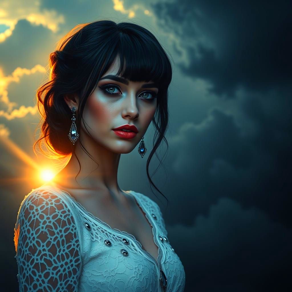 Fictional seduction on a black-snow sky (a)
