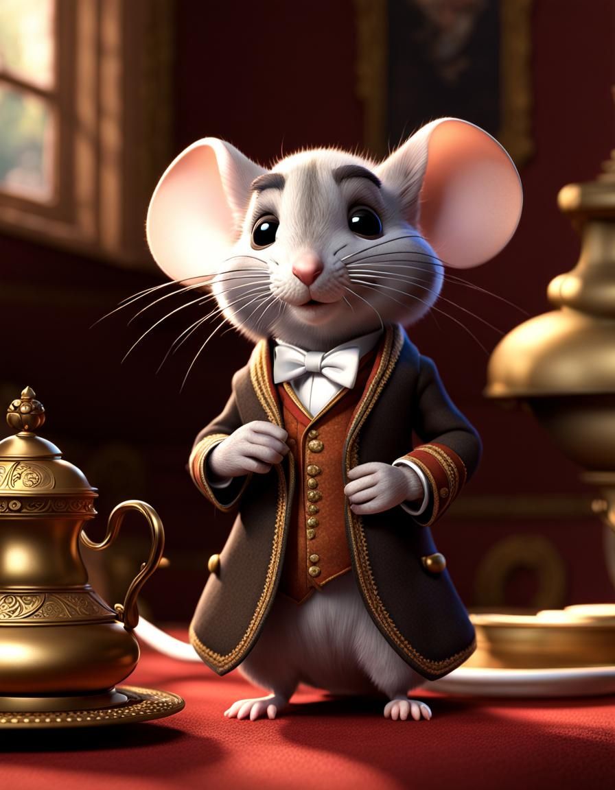 Ralph S Mouse: Tiny cute mouse in a tiny Victorian house, fa...