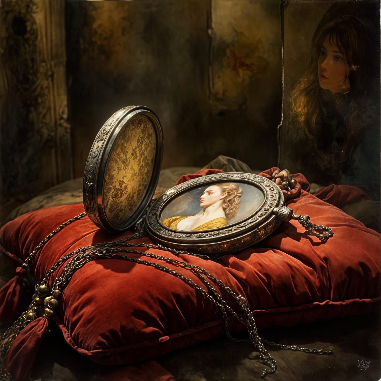 Antique Locket with 18th Century Portrait