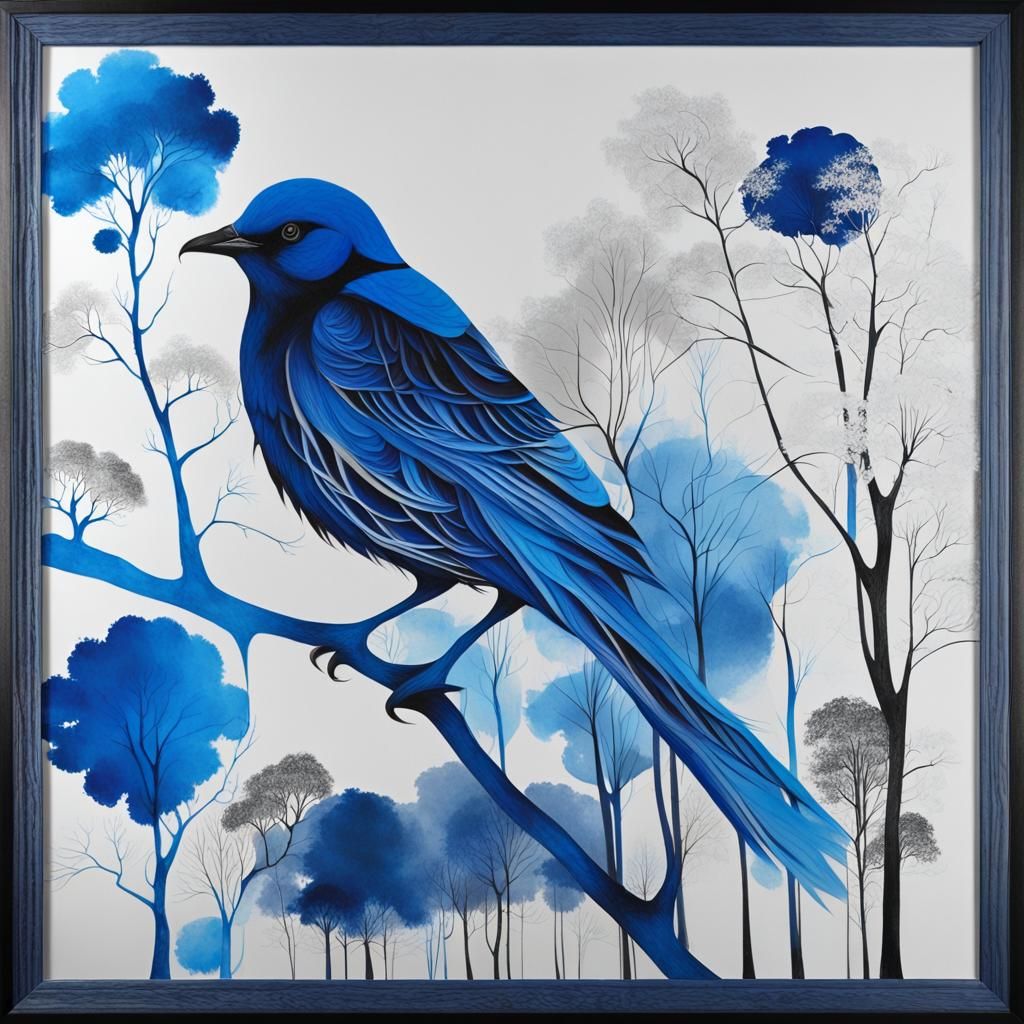 Envision a surreal landscape, all elements sketched in a mon...