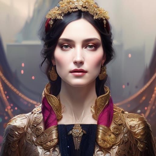 Woman in Silk Gown: A Hyperdetailed Fantasy Portrait