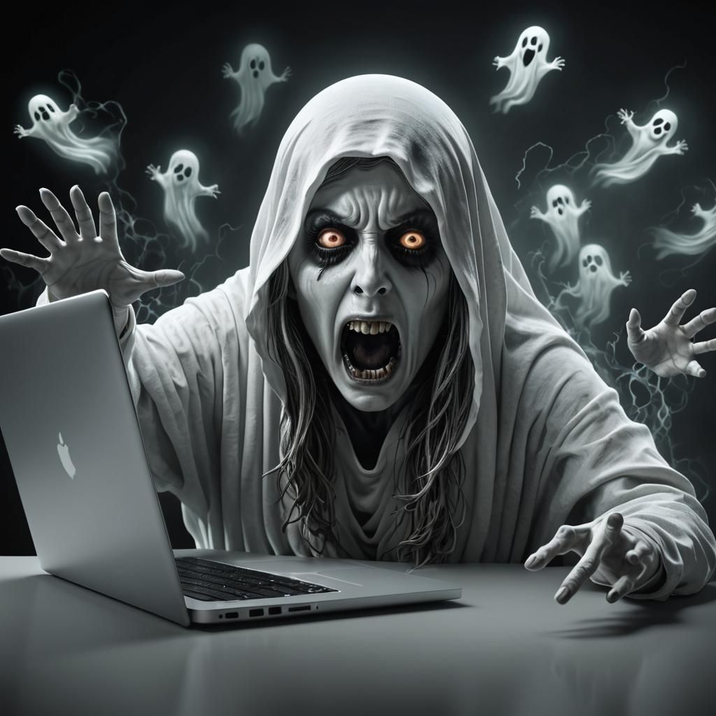 Ghost Emerges From Laptop Screen in 3D