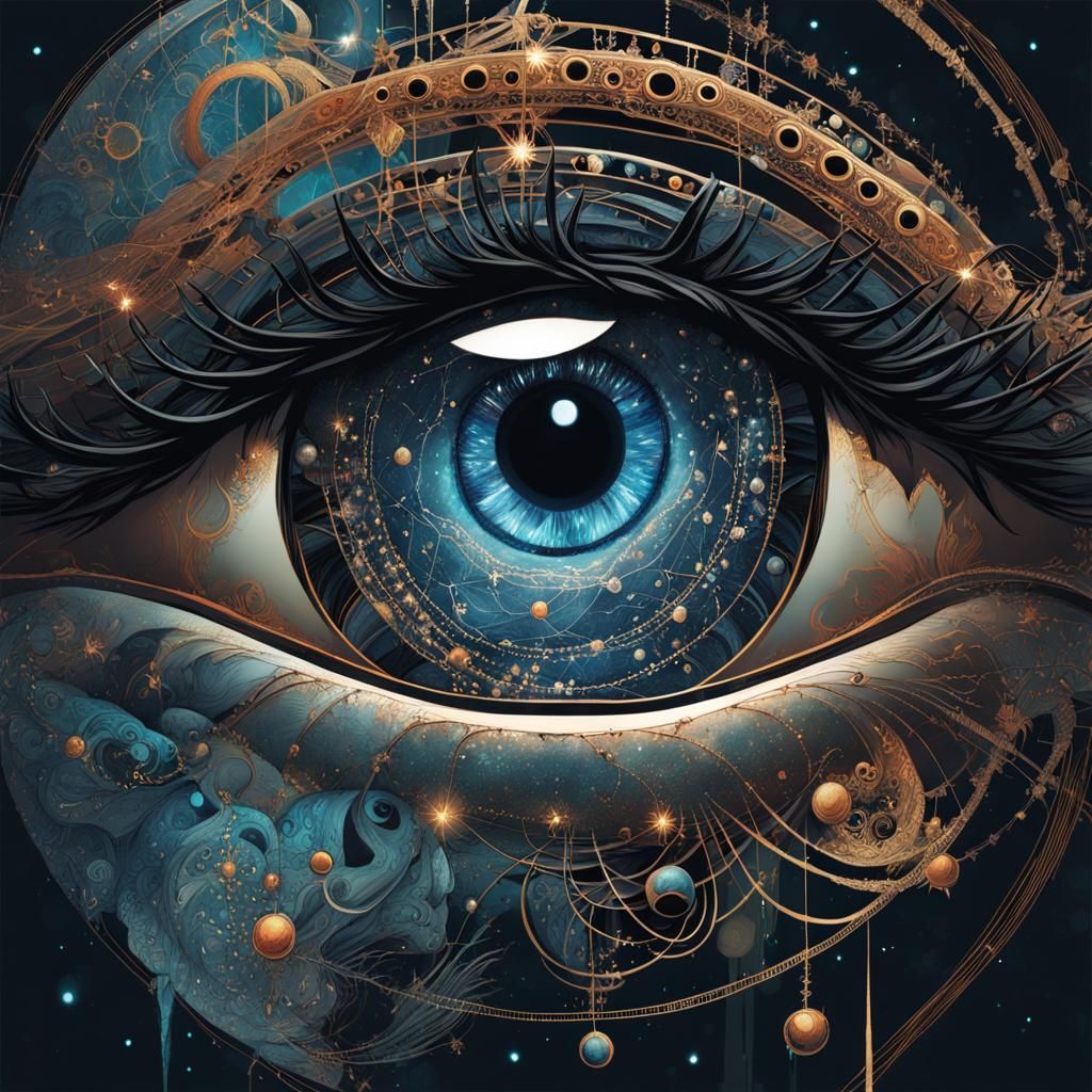 DNA Constellation Eye: Intricate Digital Painting