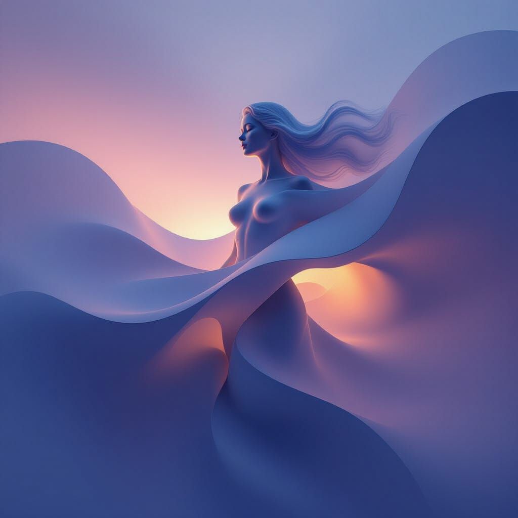 Abstract Bodyscape with Crepuscular Lighting