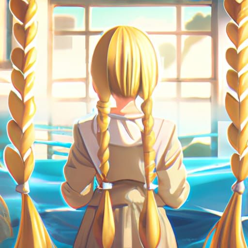 Pigtail Girl in Onsen: Anime Key Visual