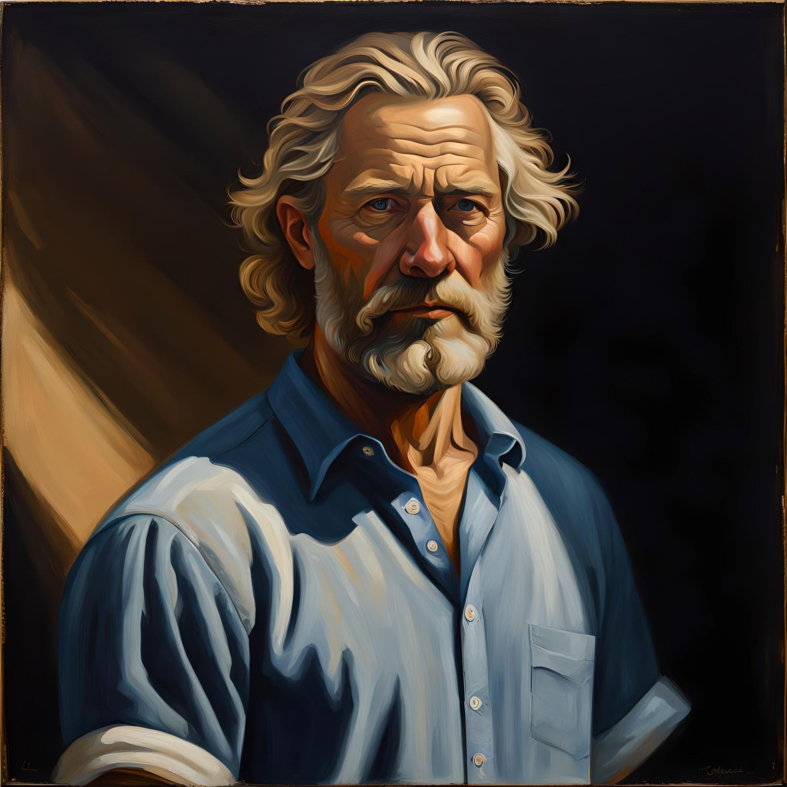 Portrait of a Blonde Man in Sunlight