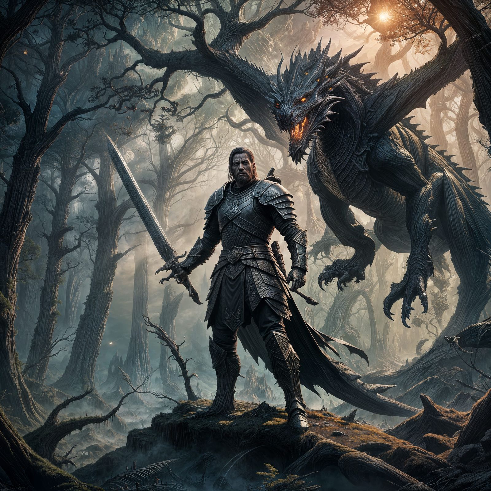 Dark Fantasy Worlds Collide: Detailed Matte Painting