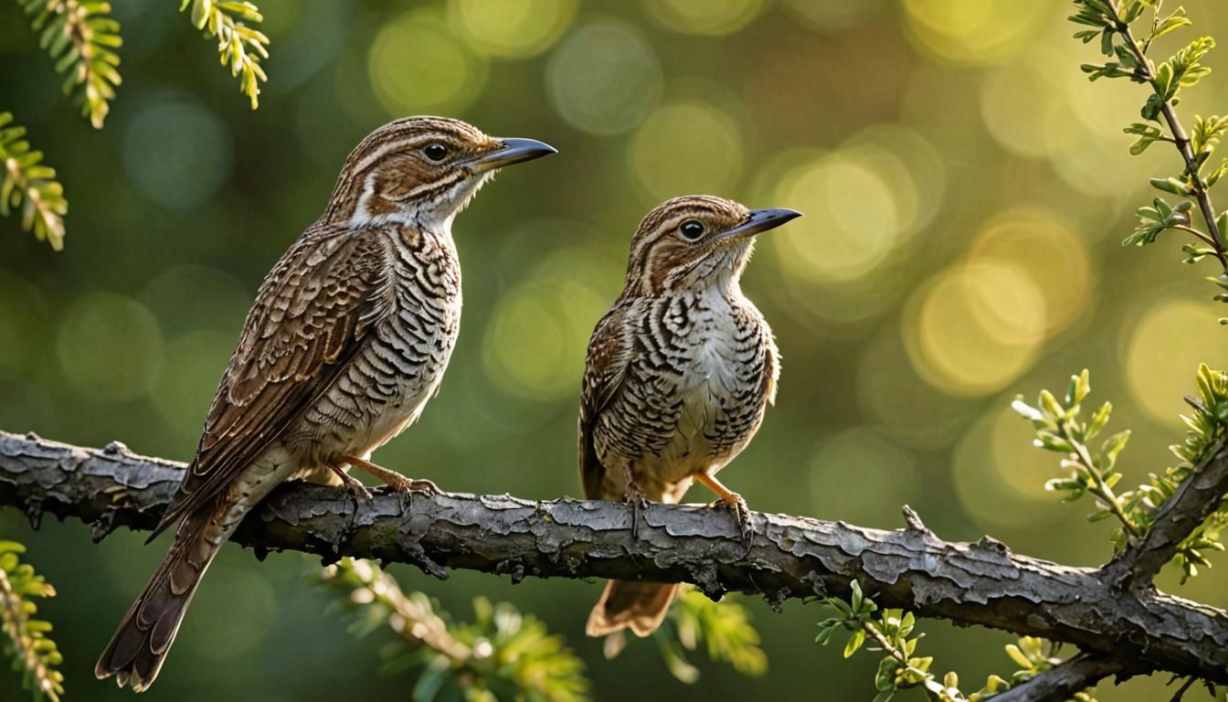 Wryneck Bird Portrait in Naturalistic Style