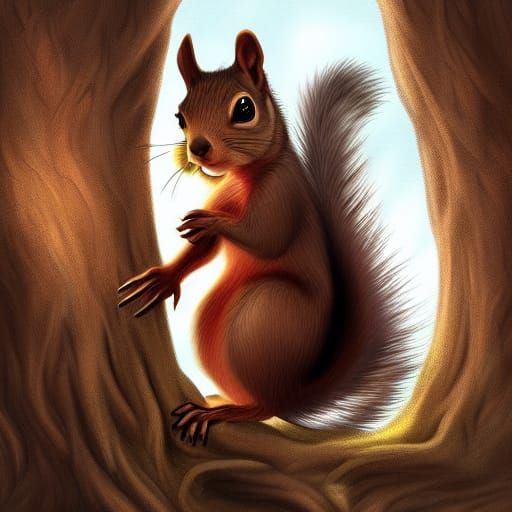 Cinematic Fantasy Art Squirrel